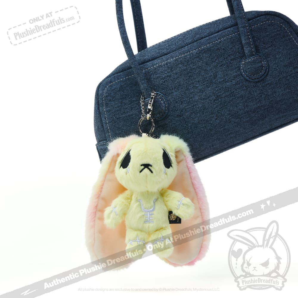 Plushie Dreadfuls -Yellow Anxiety Rabbit Plush Keychain Accessory - Image 9