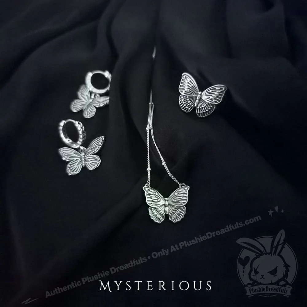 Royal Blue Butterflies Silver Jewelry Set - Image 8
