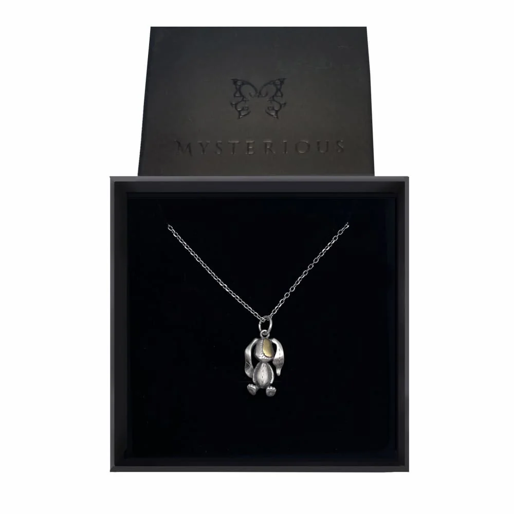 Silver Patchwork Lop Bunny Necklace
